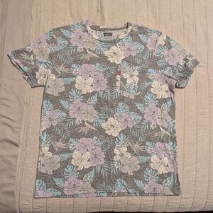 Levi's Floral Short Sleeve Tee - Gray and Pastel